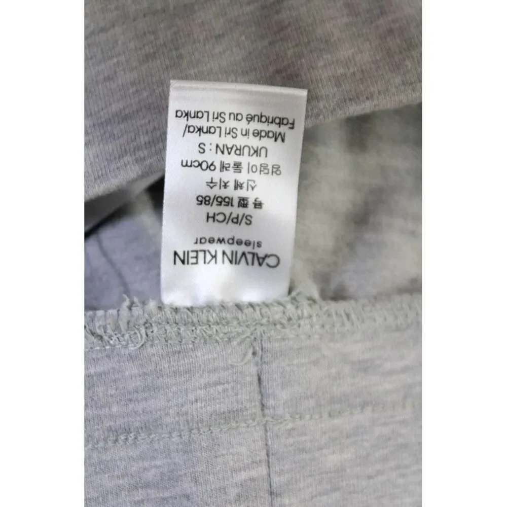 Calvin Klein Womens Cotton Drawstring Tapered Pajama Pants Gray Size S